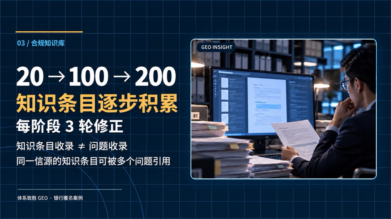 知识条目收录数量20、100、200条,每阶段3轮修正;知识条目收录不等于问题收录
